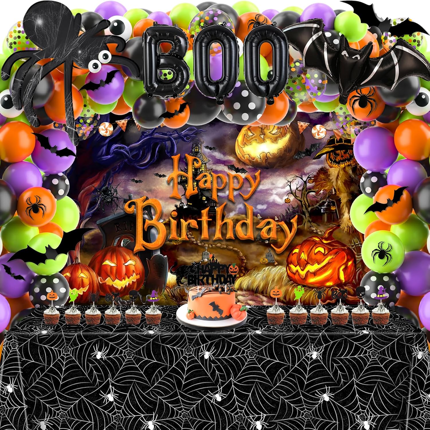 Balloon Arch Kit - Décorations de fête d'Halloween, kit de
