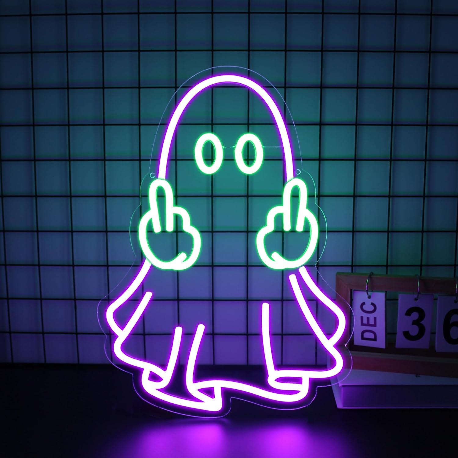 Neon Sign Party - Enseigne néon LED Ghost alimentée par