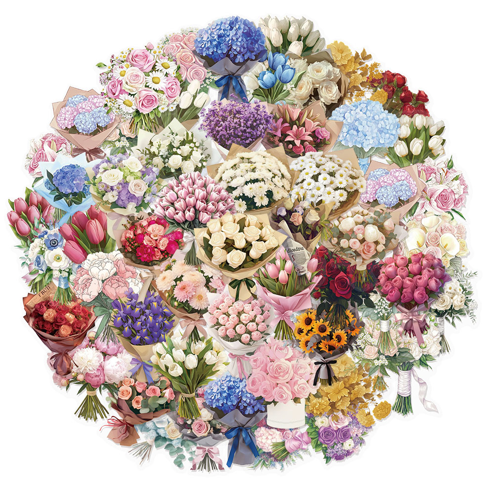 Plastic Cup 50Pcs - 50 pièces créatif Satin rêve fleur