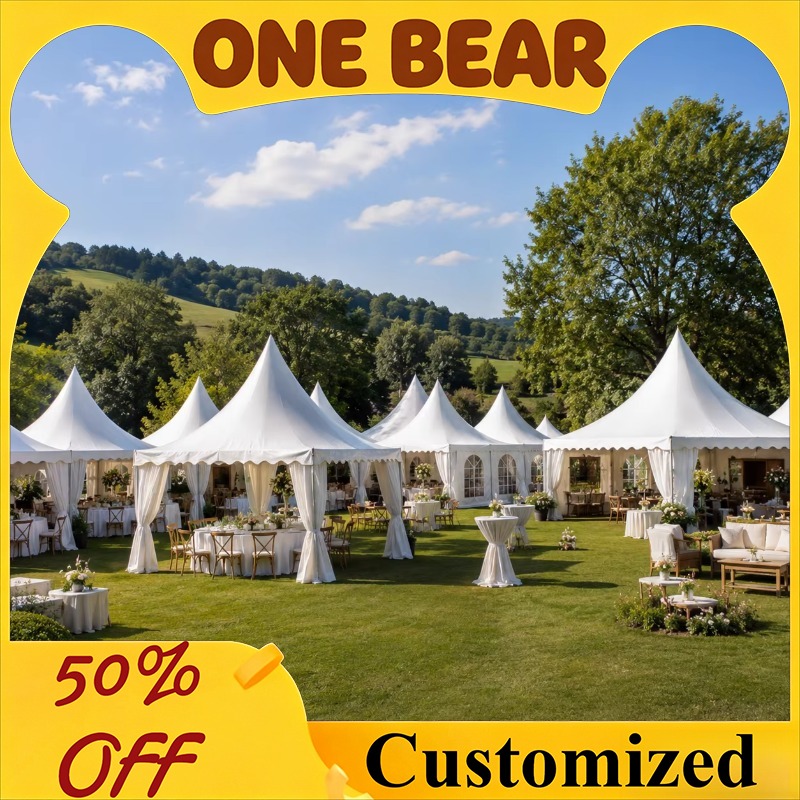 Event & Party Supply - Tente Pagode Blanche Personnalisable avec Toit