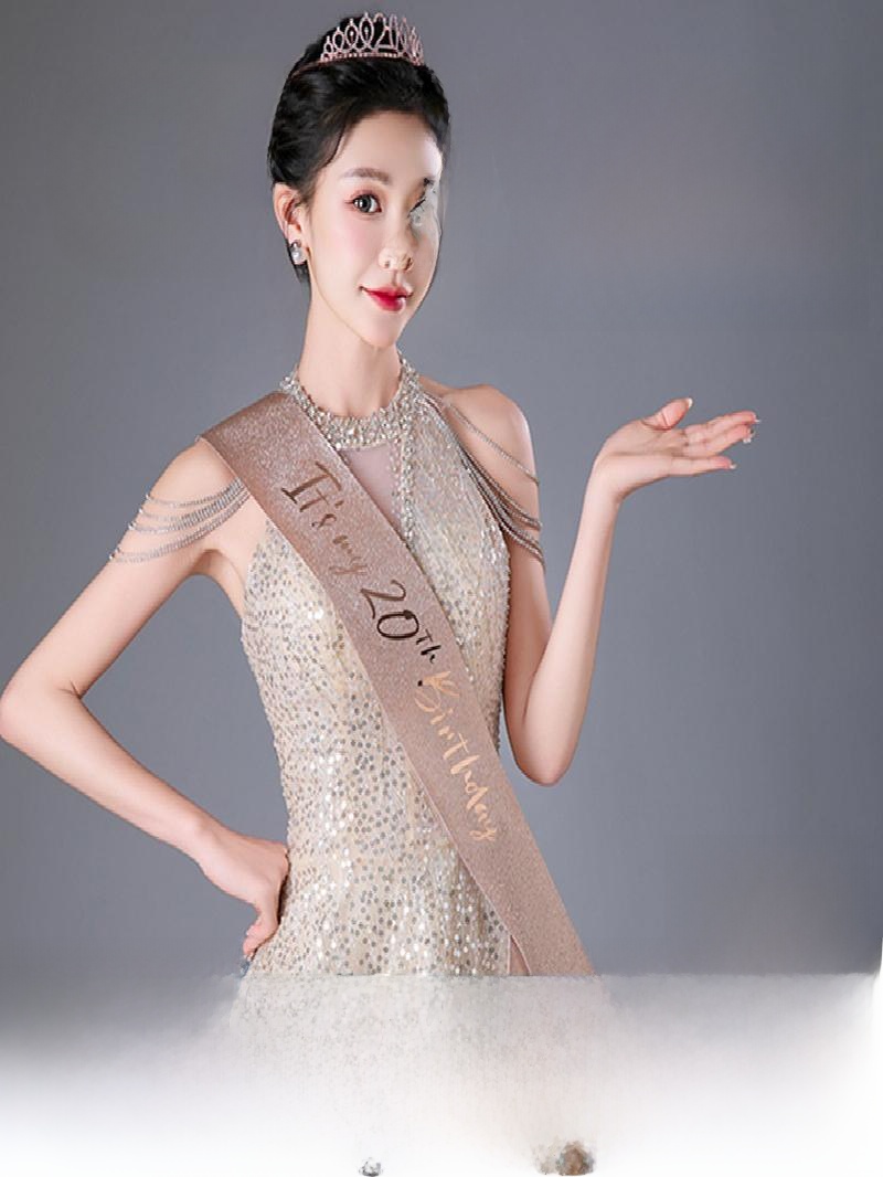 Couronne scintillante or champ - Birthday Sash Glitter avis et prix