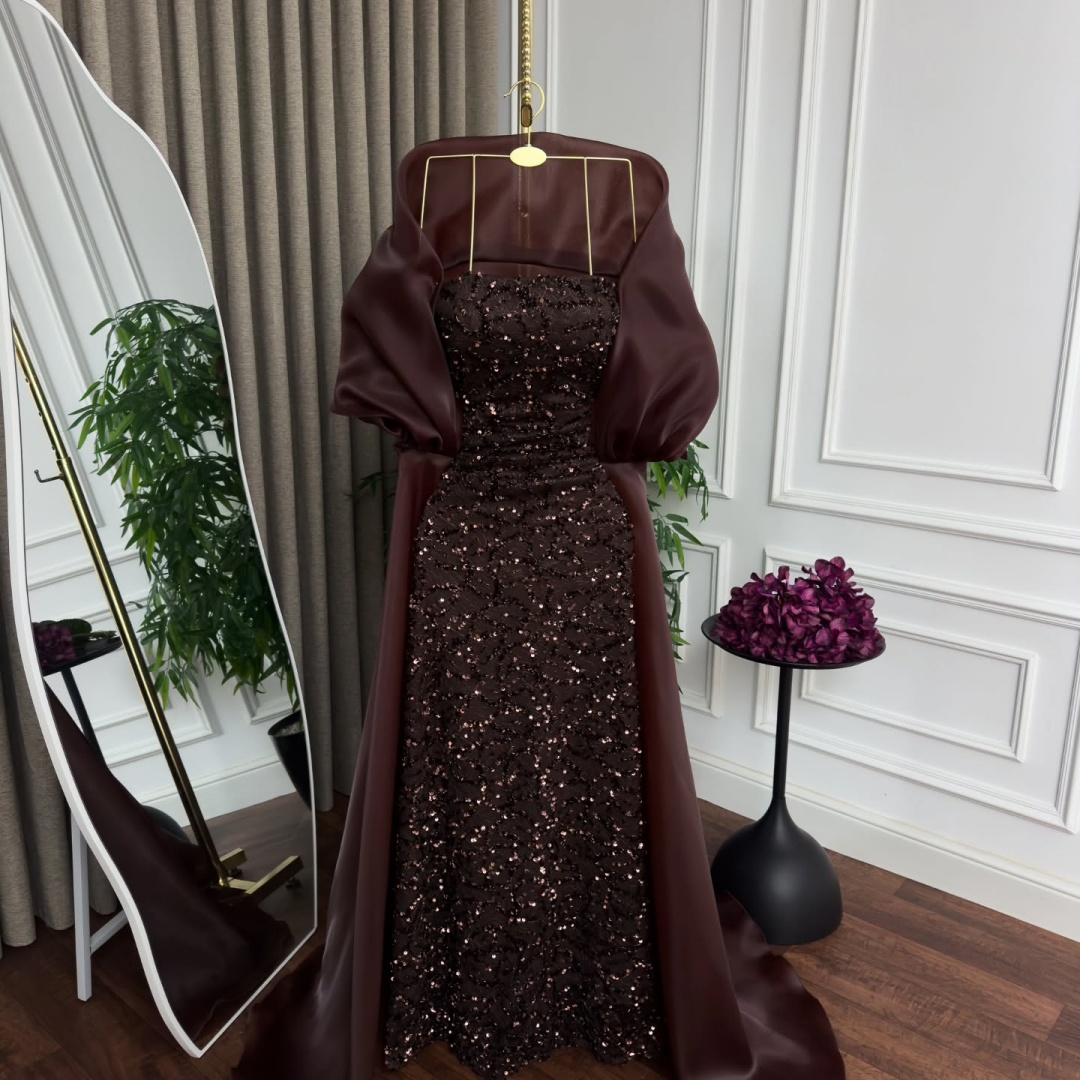 Robe de soirée sirène marron p - Glitter Tablecloth avis et prix