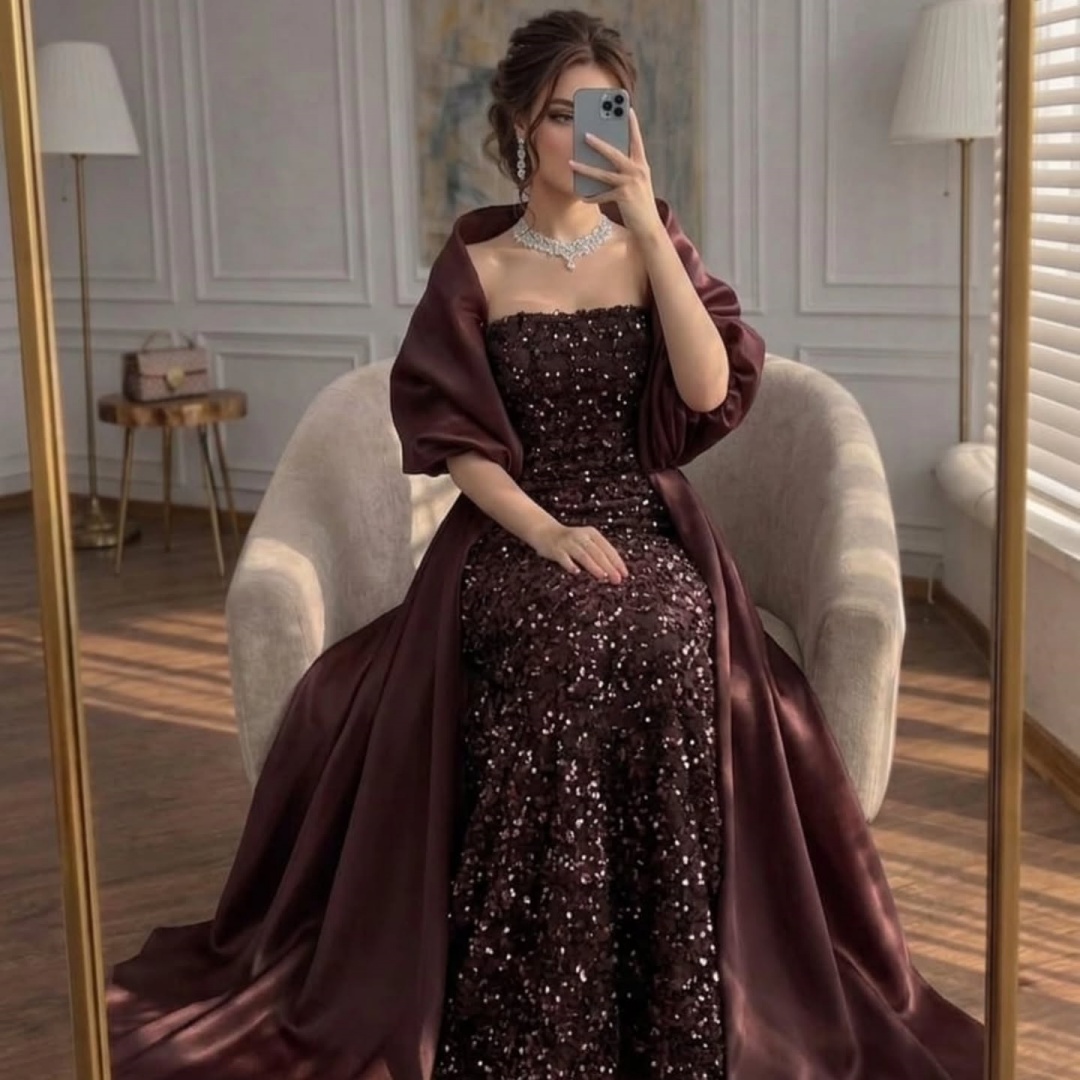 Robe de soirée sirène marron p - Glitter Tablecloth avis et prix