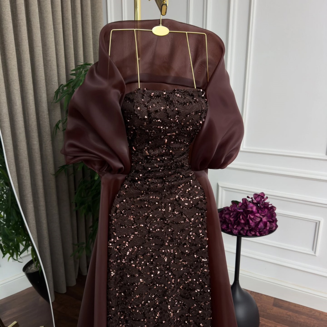 Robe de soirée sirène marron p - Glitter Tablecloth avis et prix