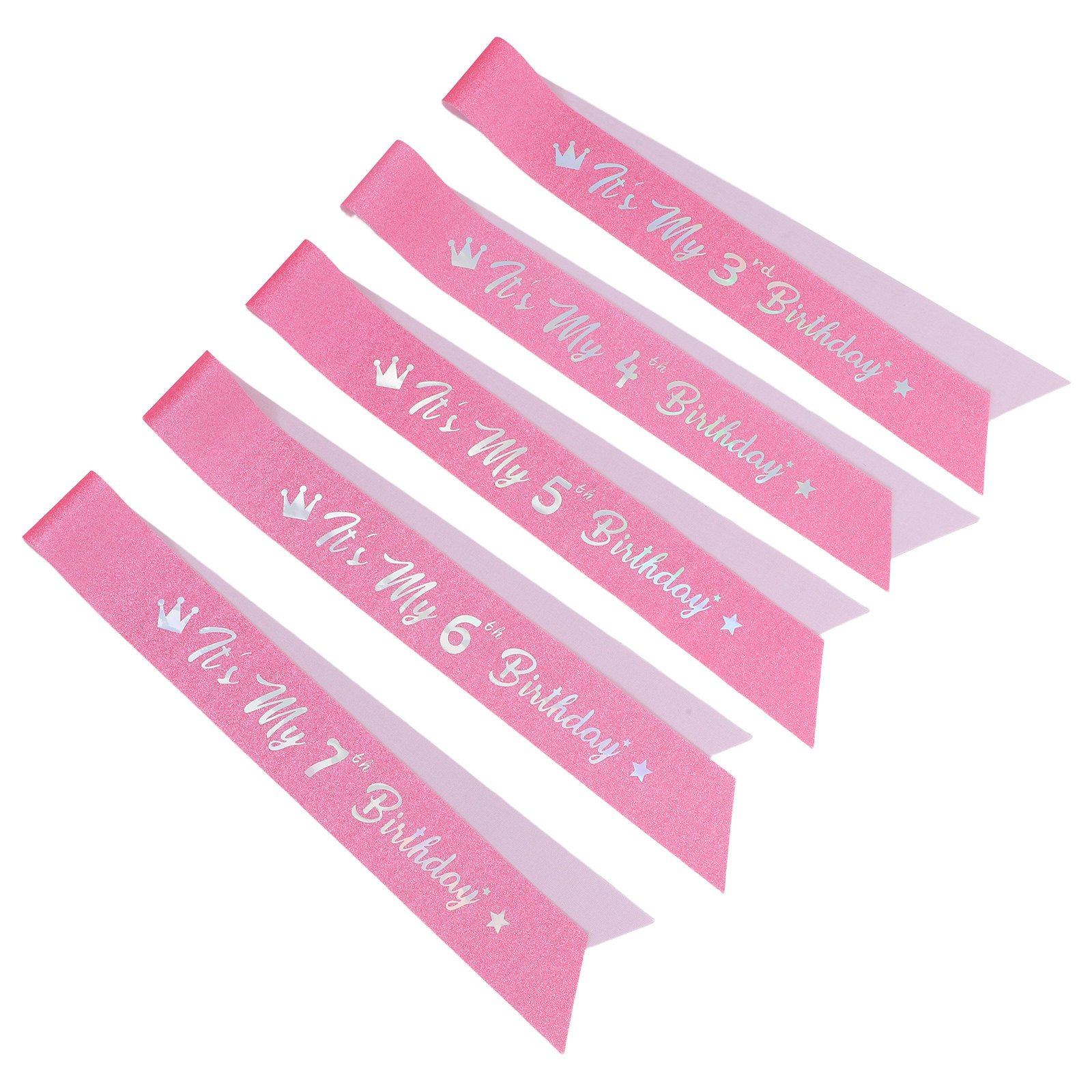 5 pièces, écharpe scintillante - Birthday Sash Glitter avis et prix